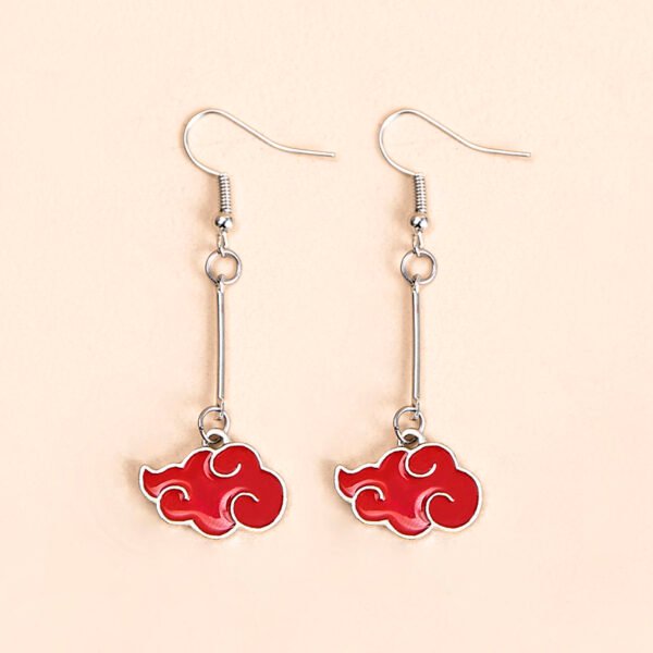 Cosplay Red Cloud Pendant Drop Earrings - Image 2