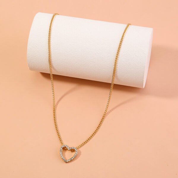 A Diamond Necklace With A Hollow Heart - Image 5