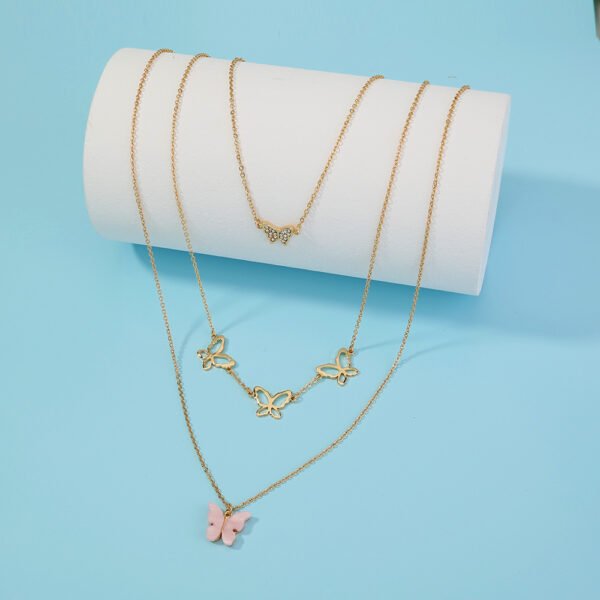 Accessories Style Multi-butterfly Tassel Necklace Stylish Multi-layer Wearing Neck Chain - Image 4