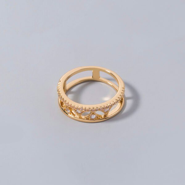 Triangular Sail Zircon Bronze Ring Ring Lady - Image 5