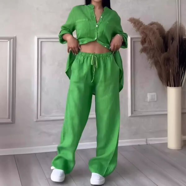 Women's Wide-leg Pants Lace-up Two-piece Suit - Image 3