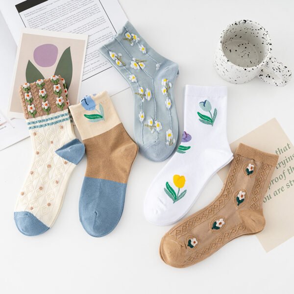 Autumn Women's Morandi Mid-calf Color Matching Socks