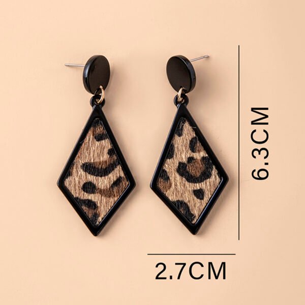 Vintage Geometric Leopard Skin Acrylic Statement Earrings For Women - Image 9