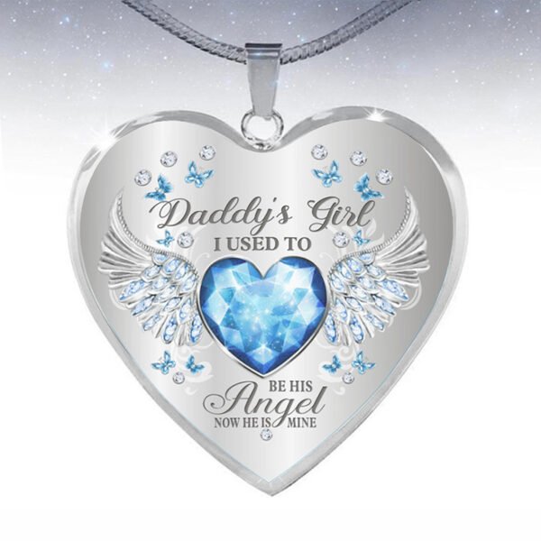 12 Colors Birthstone Angel Wings Heart Pendant Epoxy Necklace - Image 5