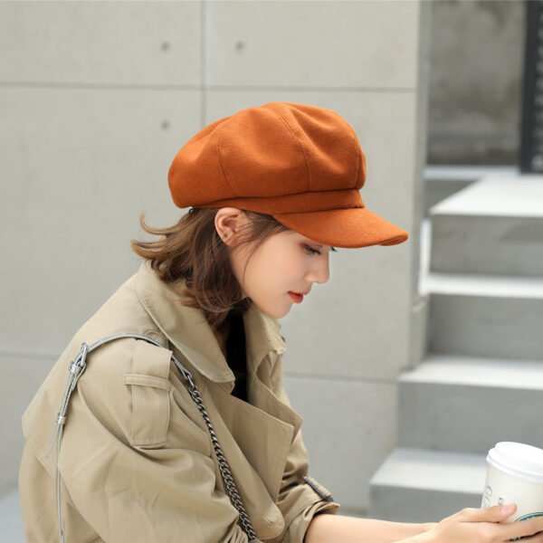 Woolen Octagonal Hat Young Woman Painter Peaked Beret - Image 7
