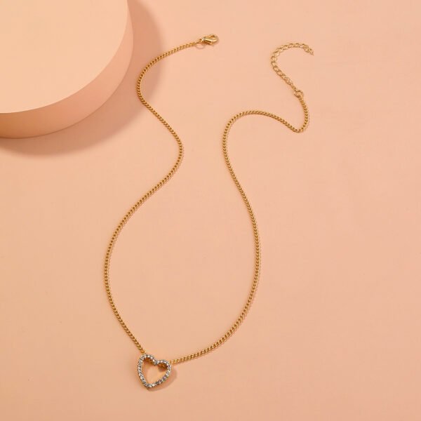A Diamond Necklace With A Hollow Heart - Image 2