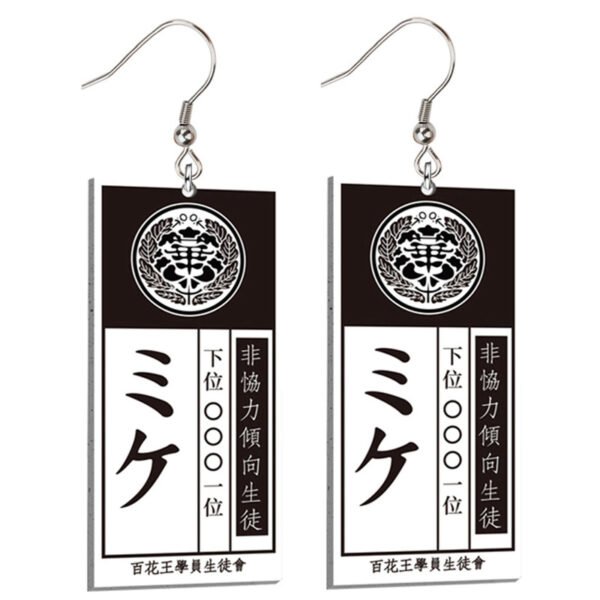 Anime Kakegurui Jabami Yumeko Saotome Meari Suzui Ryota Acrylic Card Drop Earrings - Image 4