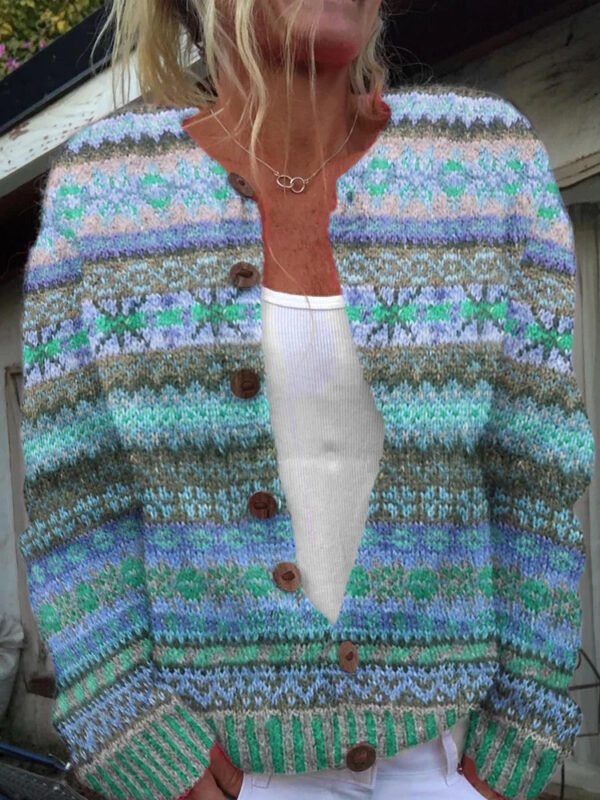 3D Digital Printing Cardigan Knitted Coat Women - Image 7