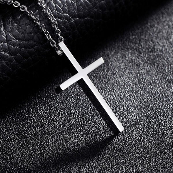 Titanium Steel Cross Pendant Necklace - Image 4
