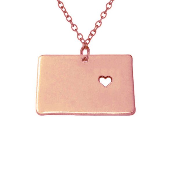 USA Wyoming State Map Stainless Steel Necklace - Image 3