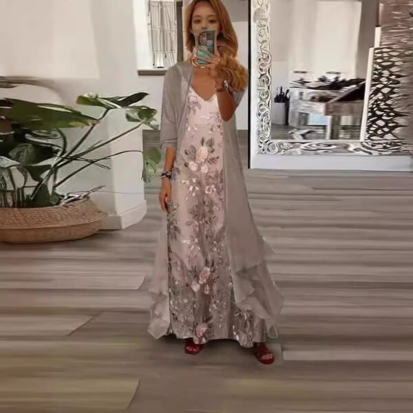Women's Two-piece Digital Printing Sling Chiffon Jacket - Image 2