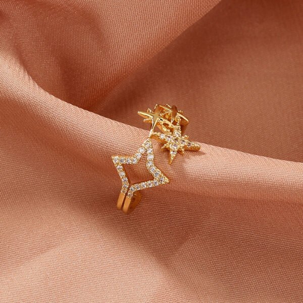 A Niche diamond-encrusted Pentagram ring, a delicate, star-studded opening ring - Image 6