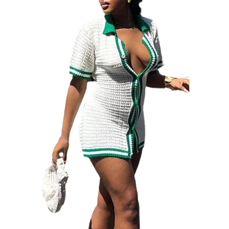 American Contrast Color Binding Tape Casual Jumpsuit Women - Image 8