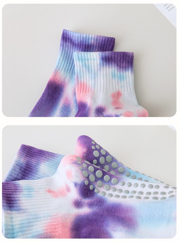 Yoga Socks Women Tie-dyed Non-slip Short Cotton - Image 7
