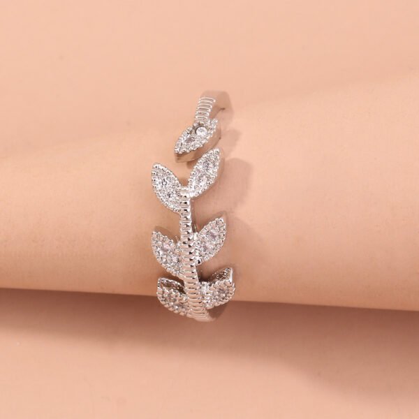 Zircon Tree Branch Adjustable Brass Ring - Image 4