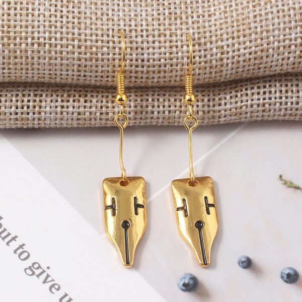Anime JOJOS Bizarre Adventure Rohan Kishibe Pen Nib Earrings For Women Men - Image 2