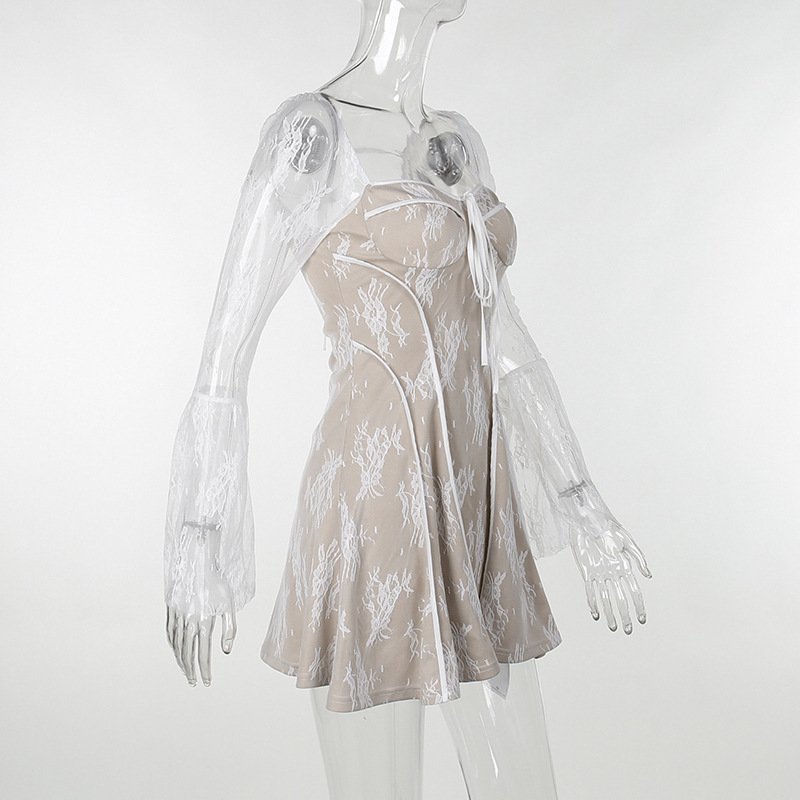 Autumn New Fashion Slim Lace Clock-sole Length Sleeve A- Line Women's Clothing - Image 6