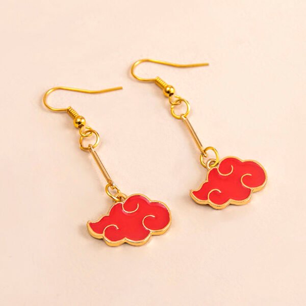 Cosplay Red Cloud Pendant Drop Earrings - Image 6
