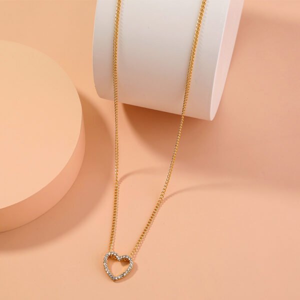 A Diamond Necklace With A Hollow Heart - Image 3