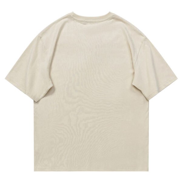 Letter Cartoon Print Breathable Loose Round Neck Short Sleeve T-Shirt - Image 4