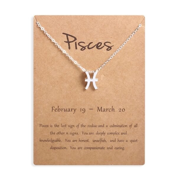 12 Zodiac Sign Necklaces With Gift Card Constellations Pendant Necklace Jewelry - Image 7