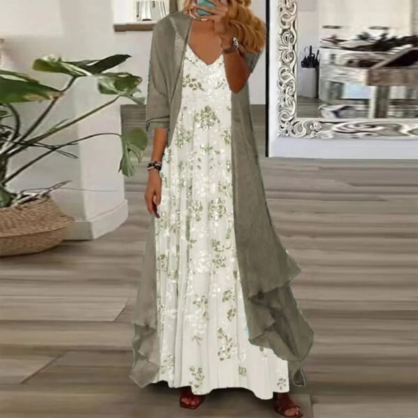 Women's Two-piece Digital Printing Sling Chiffon Jacket - Image 7
