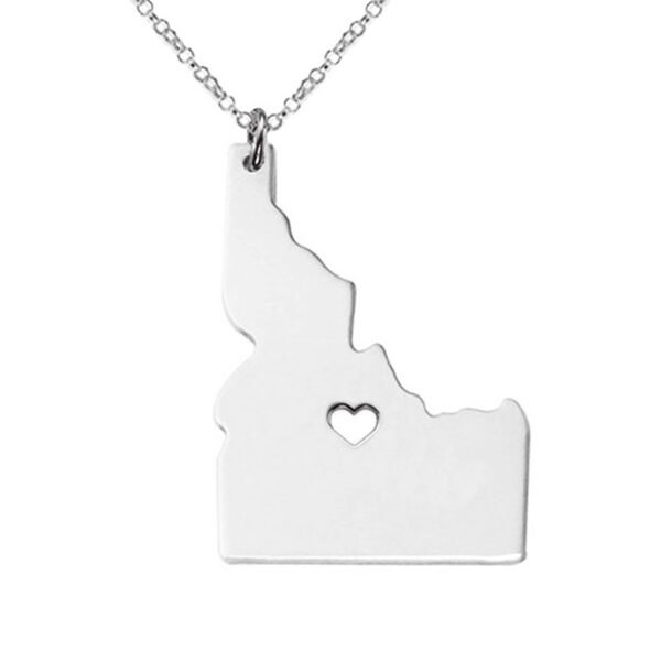 USA Idaho State Map Stainless Steel Pendant Necklace - Image 3