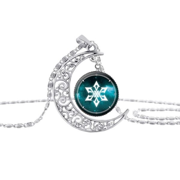 Vintage Hollow Moon Pendant Necklace Genshin Impact Eye of God Weapon Props Dome Glass Necklaces For Women - Image 6