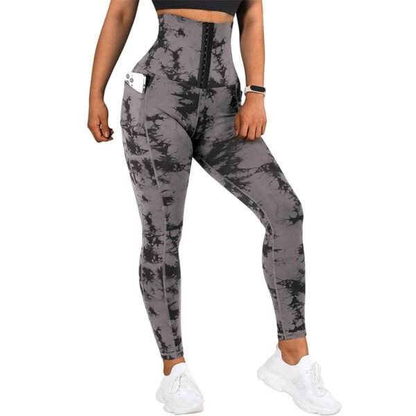 Women's Yoga Sports Patchwork Pocket Tie-dye Leggings - Image 10