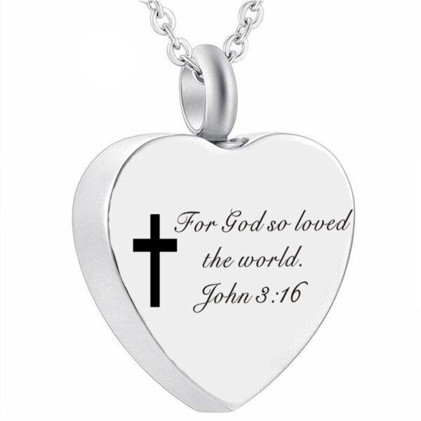 Bible Verse Stainless Steel Heart Perfume Box Necklace - Image 9