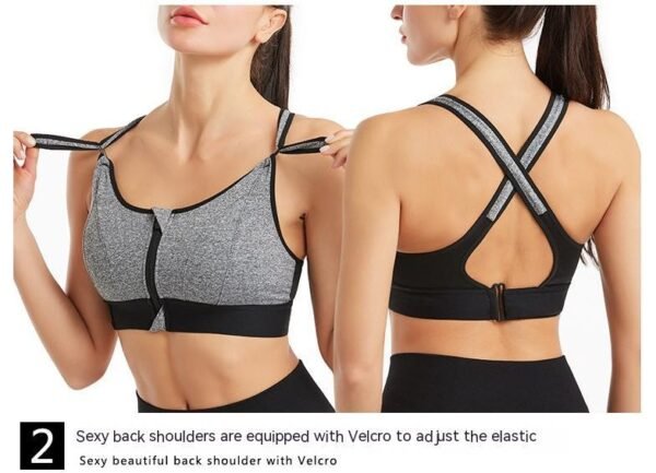 Adjustable Front Zipper Sports Bra - Image 9