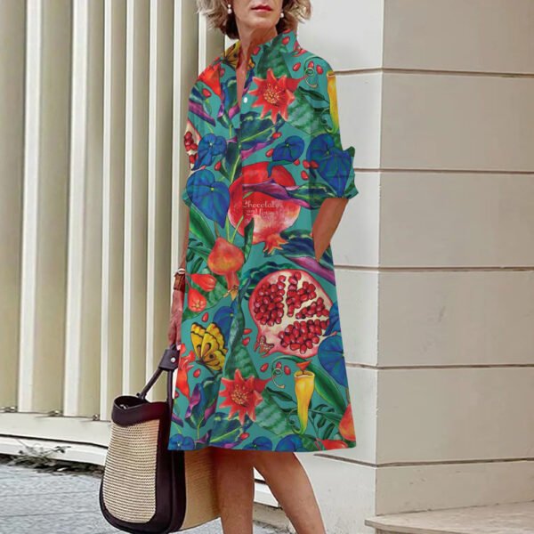 3D Digital Printing Casual Loose Women's Shirt Dress - Image 4