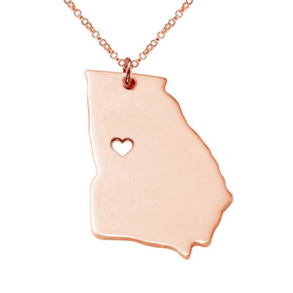 United States Of America Georgia State Map Stainless Steel Necklace - Image 4