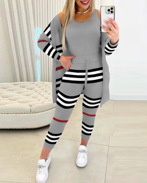 Women's Vest Pants Inverness Solid Color 3-piece Set - Image 9