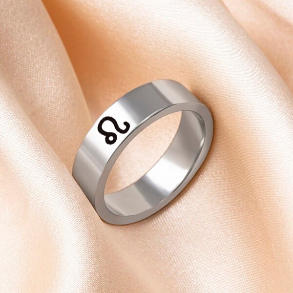 12 Constellation Horoscope Stainless Steel Ring - Image 7