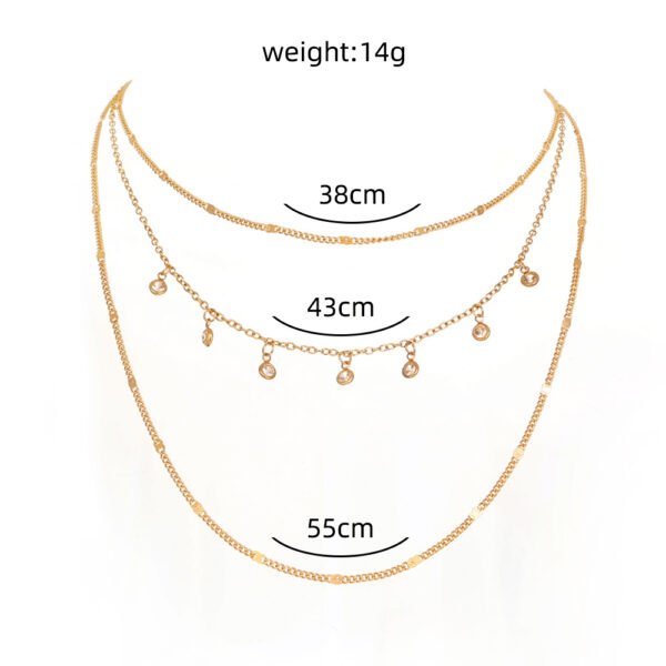 Unusual multi-layer necklace with micro-zircon necklace - Image 5