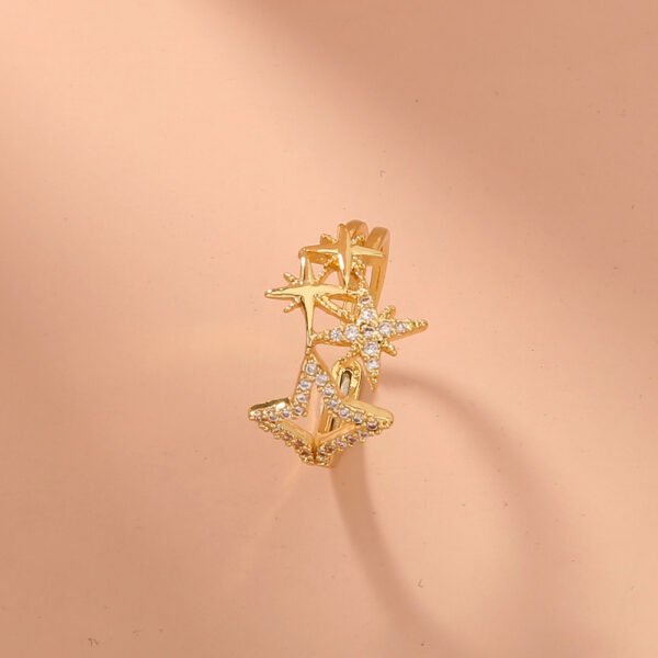 A Niche diamond-encrusted Pentagram ring, a delicate, star-studded opening ring - Image 4