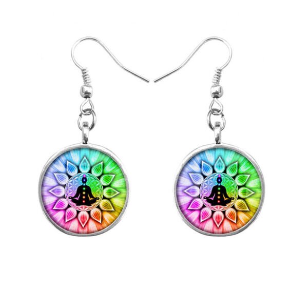Yoga Chakra Mandala Glass Necklace Hinduism Buddhism Zen Jewelry - Image 6