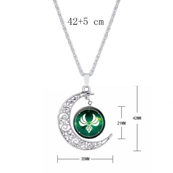Vintage Hollow Moon Pendant Necklace Genshin Impact Eye of God Weapon Props Dome Glass Necklaces For Women - Image 9