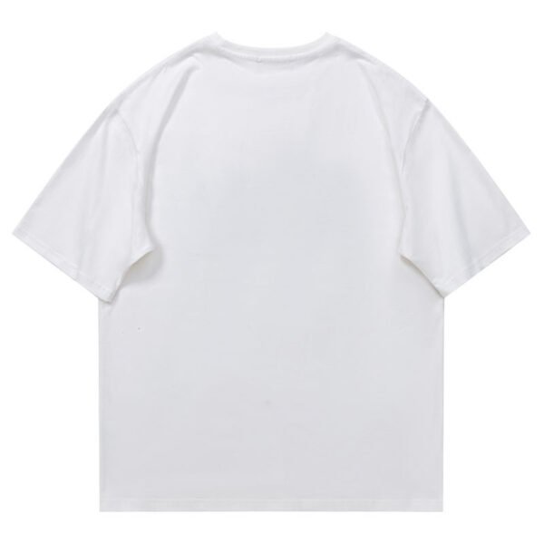 Letter Cartoon Print Breathable Loose Round Neck Short Sleeve T-Shirt - Image 3