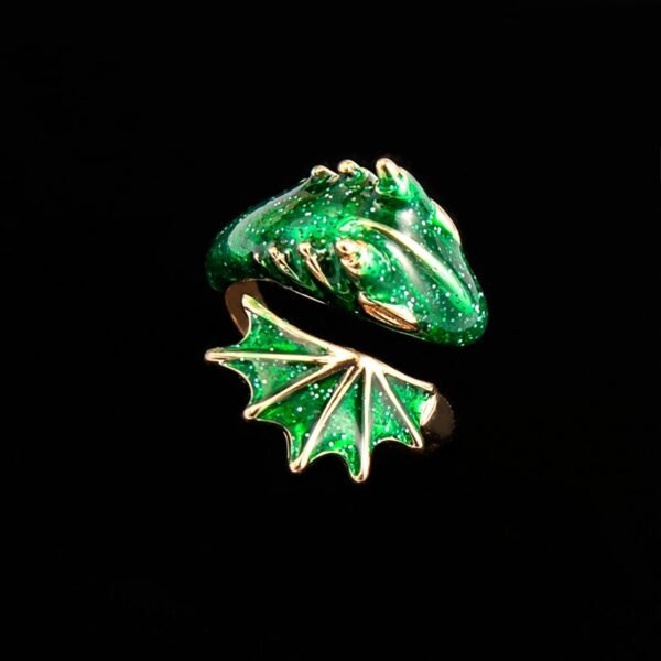 Boho Blue Green Pink Red Dragon Wing Adjustable Rings For Women - Image 4