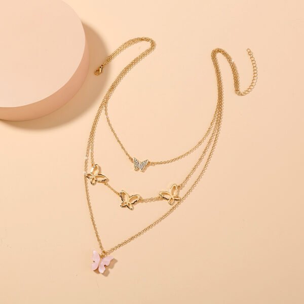 Accessories Style Multi-butterfly Tassel Necklace Stylish Multi-layer Wearing Neck Chain - Image 3