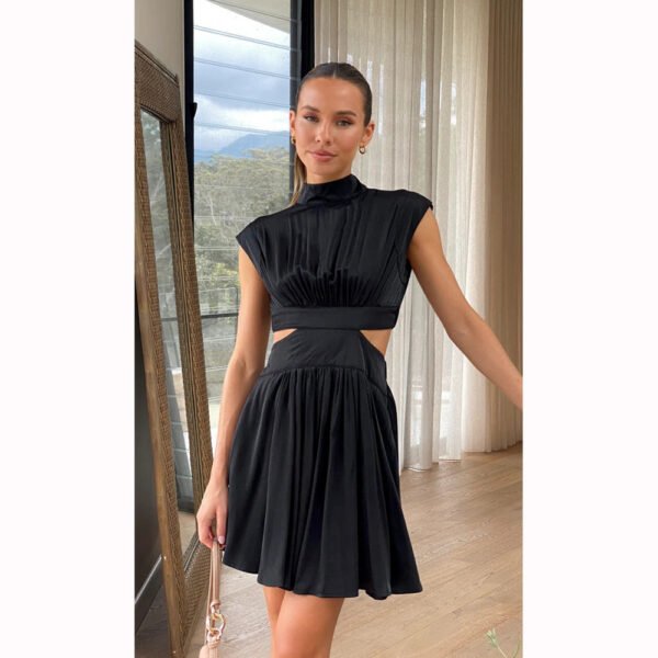 Waist Up Stand Neck Short Dress Summer - Image 5