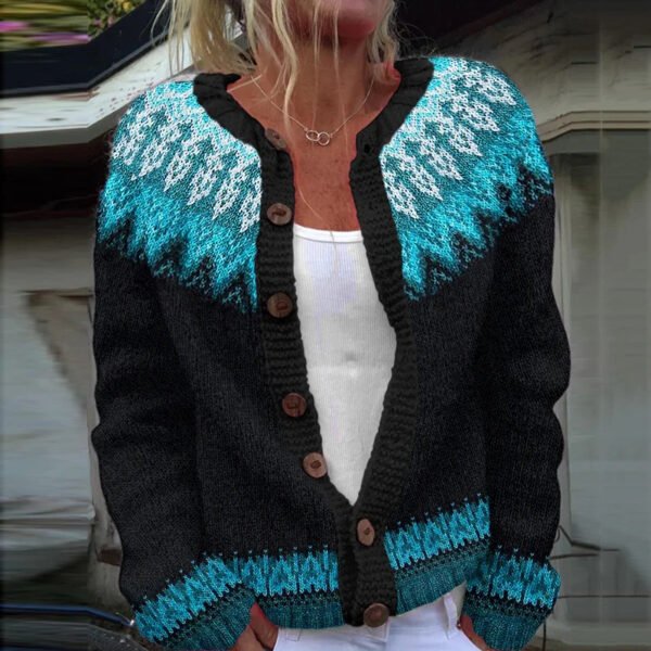 3D Digital Printing Cardigan Knitted Coat Women - Image 2