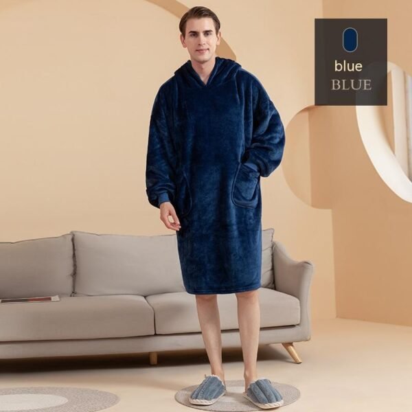 Autumn And Winter Thickened Hooded Double-layer Composite Flannel Lazy Blanket Home Wear - Image 8