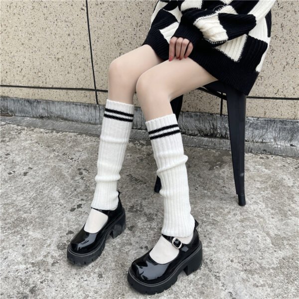 Wool Knitted Socks Leg Cover Pile Pile Socks Calf Socks Women's Mid-tube Socks - Image 6
