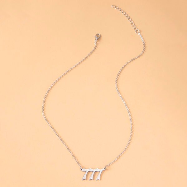 Lucky Number 777 Stainless Steel Pendant Necklace - Image 5