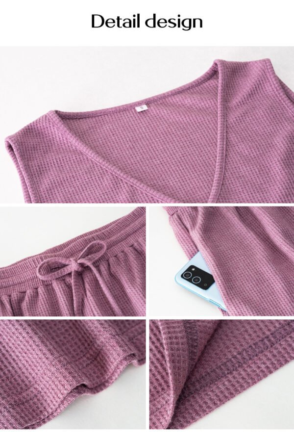 Women's V-neck Sleeveless Top Wide-leg Trousers - Image 6