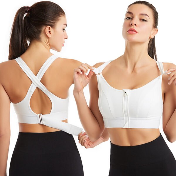 Adjustable Front Zipper Sports Bra - Image 7