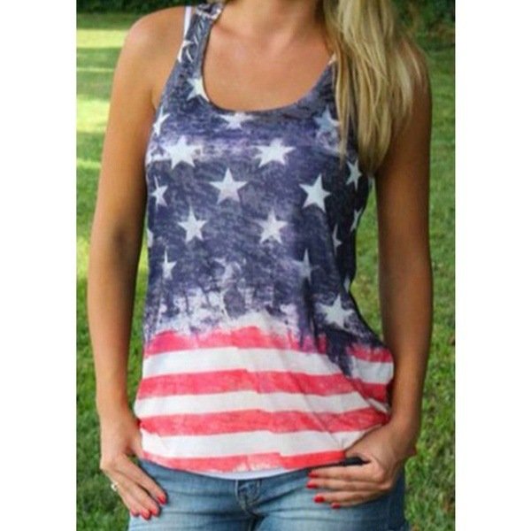 American Flag Print Sleeveless T-shirt - Image 5